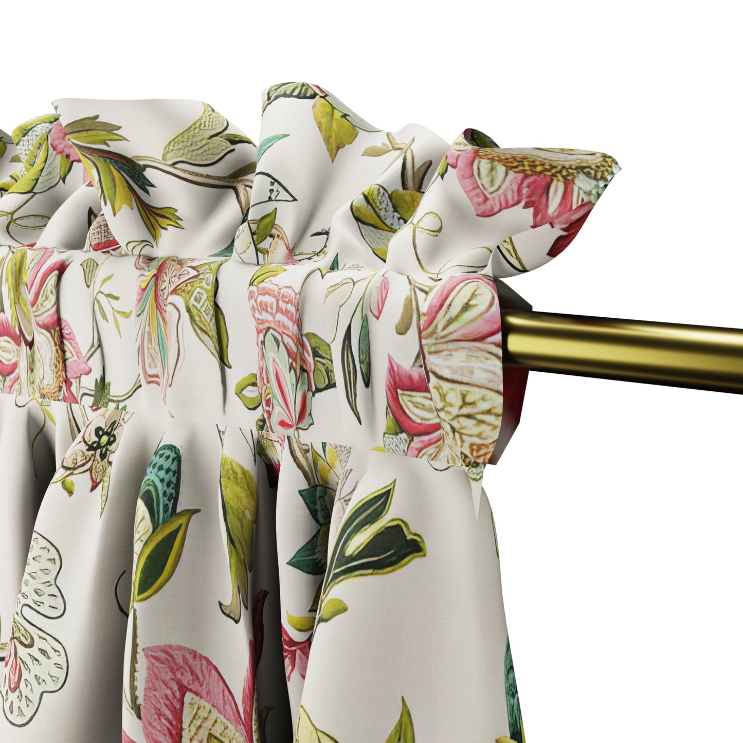 Dual Rod Pocket Curtains in Fleur de Leaf - Blossom