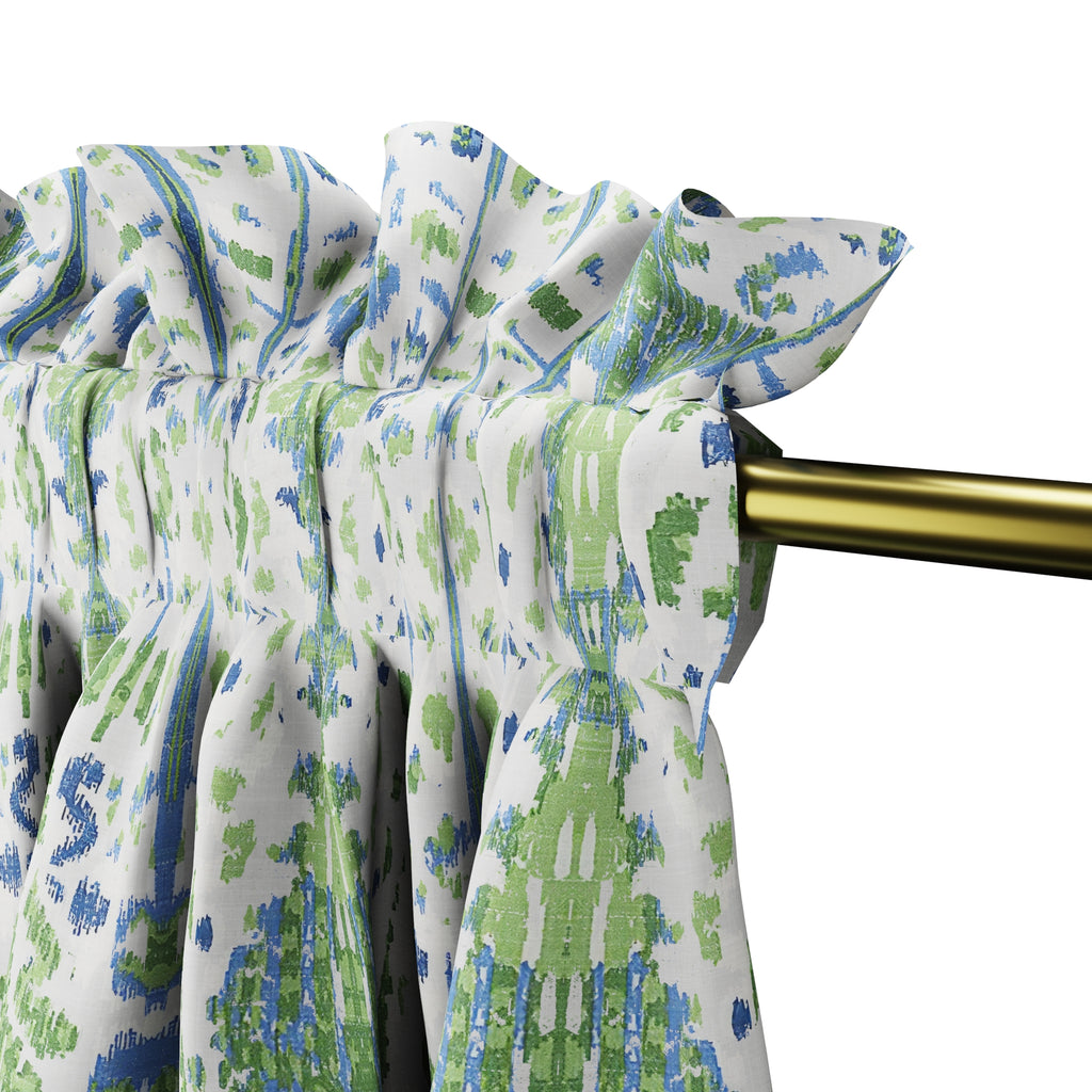 Dual Rod Pocket Curtains in Ikat Believe It - Kelly