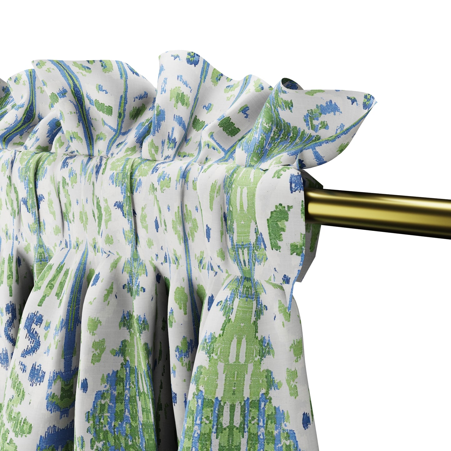 Dual Rod Pocket Curtains in Ikat Believe It - Kelly