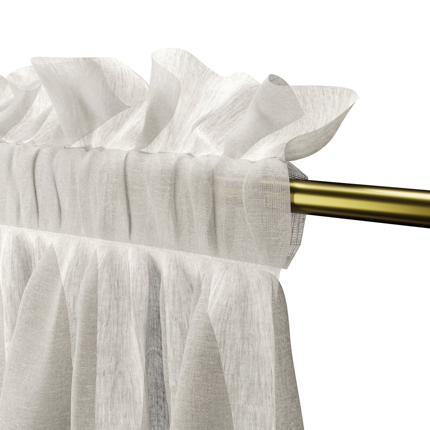 Dual Rod Pocket Curtains in Linen Sheer - Ivory