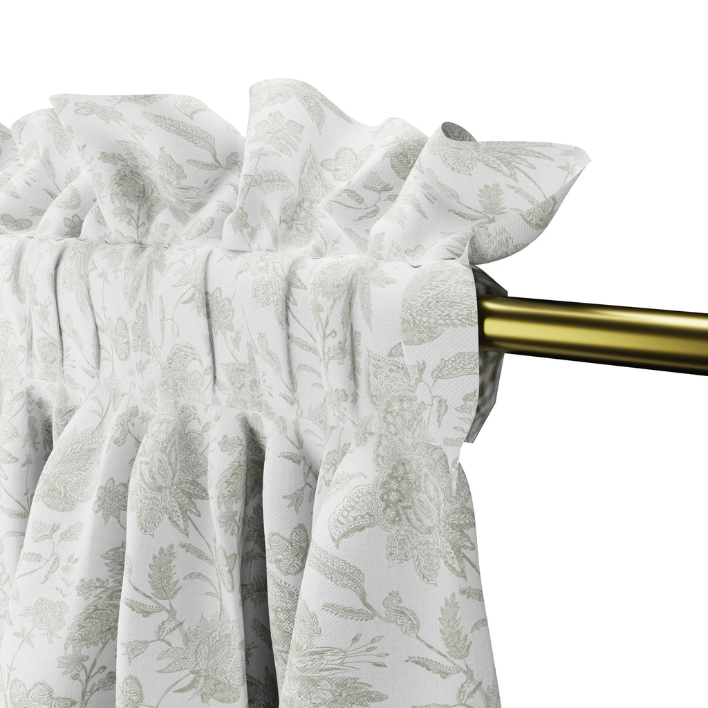 Dual Rod Pocket Curtains in Toile - Rich Cream