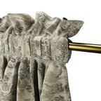 Dual Rod Pocket Curtains in Country Toile - Onyx