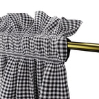 Dual Rod Pocket Curtains in Gingham - Black
