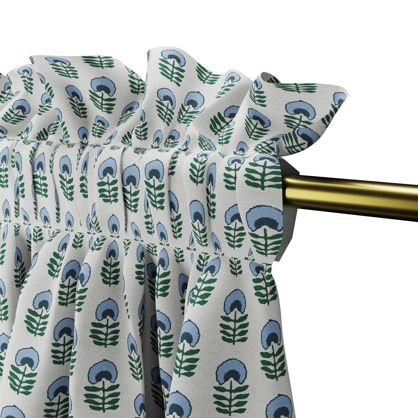 Dual Rod Pocket Curtains in Mini Florals - Forest