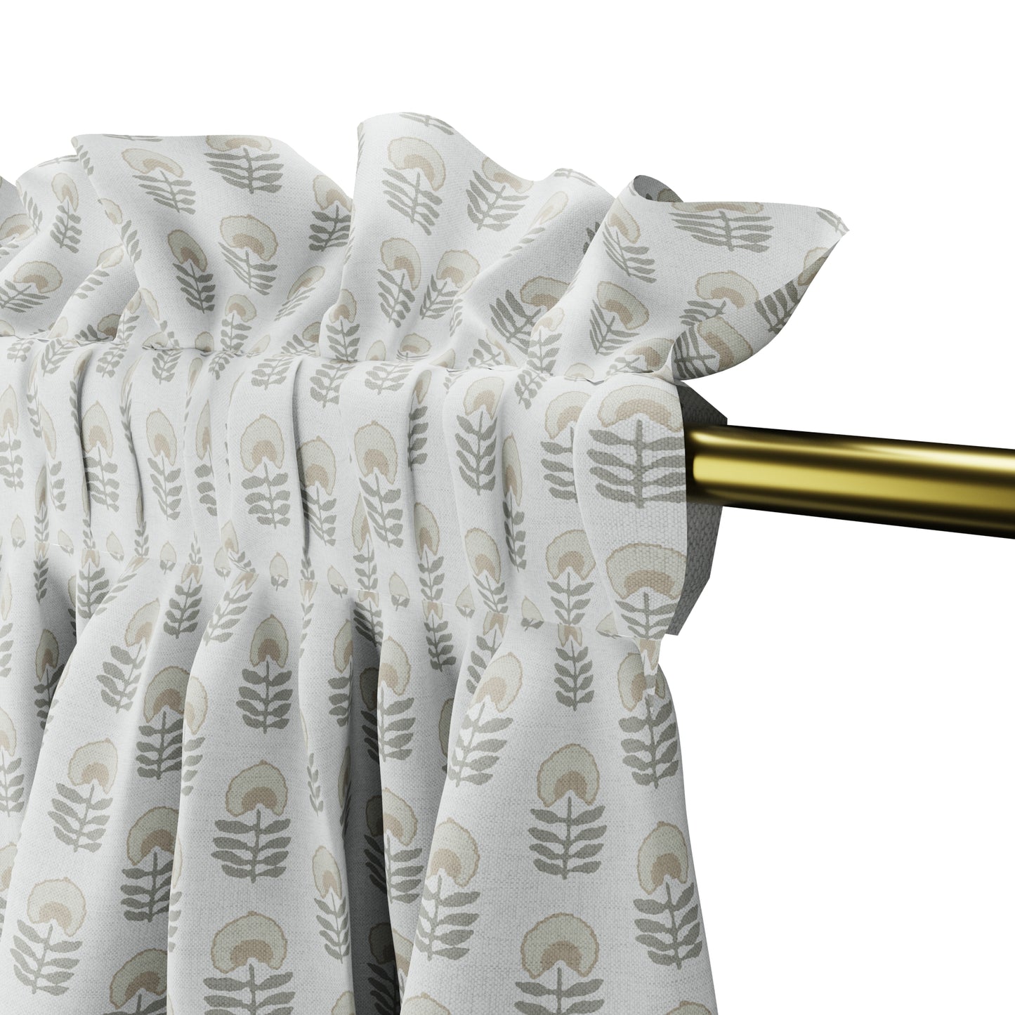 Dual Rod Pocket Curtains in Mini Florals - Ivory
