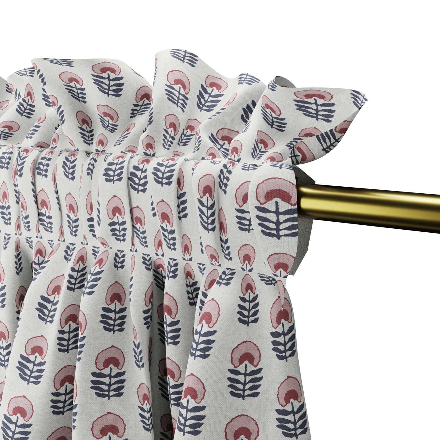Dual Rod Pocket Curtains in Mini Florals - Mulberry