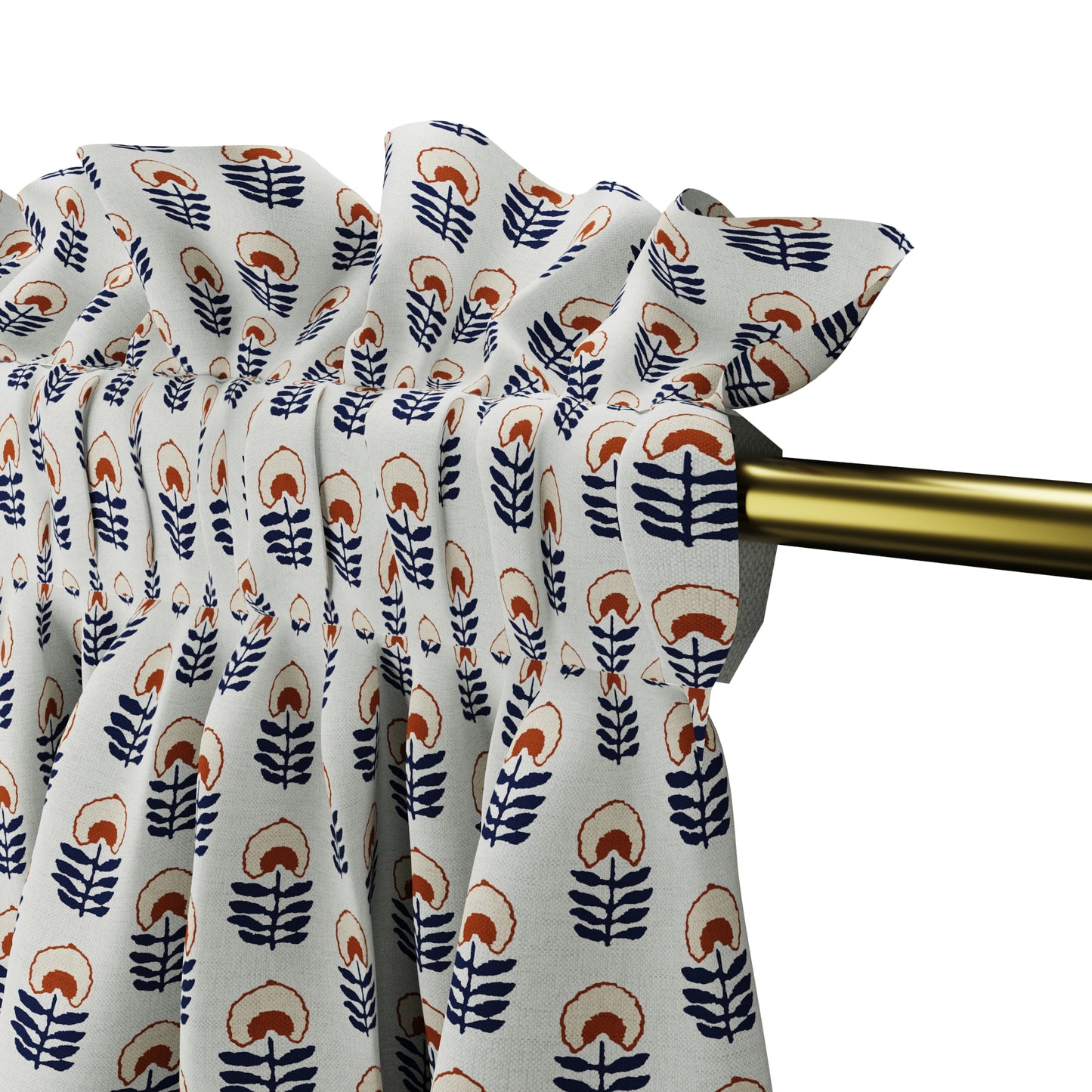 Dual Rod Pocket Curtains in Mini Florals - Pottery