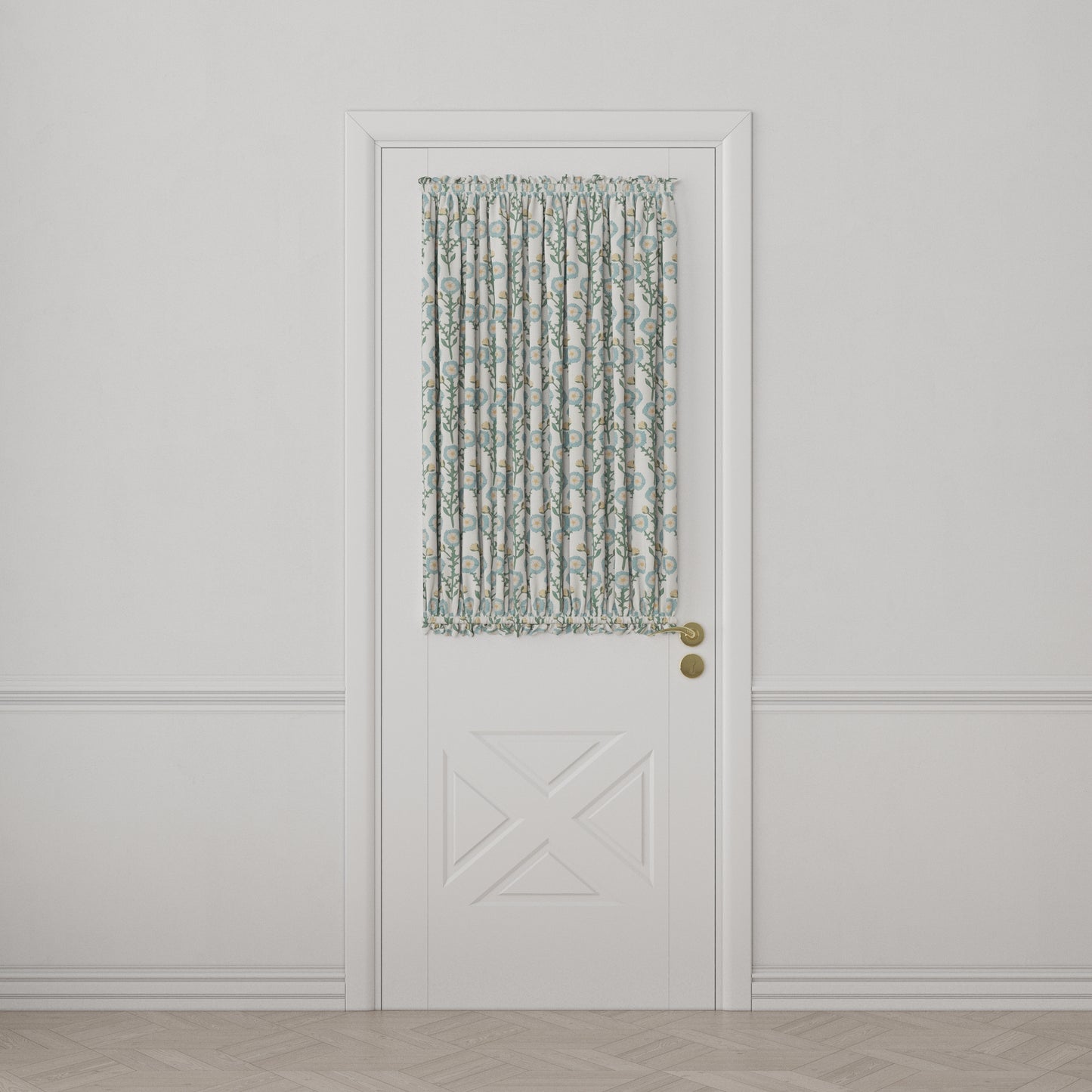 Dual Rod Pocket Curtains in Cottage Flowers - Cool Blue