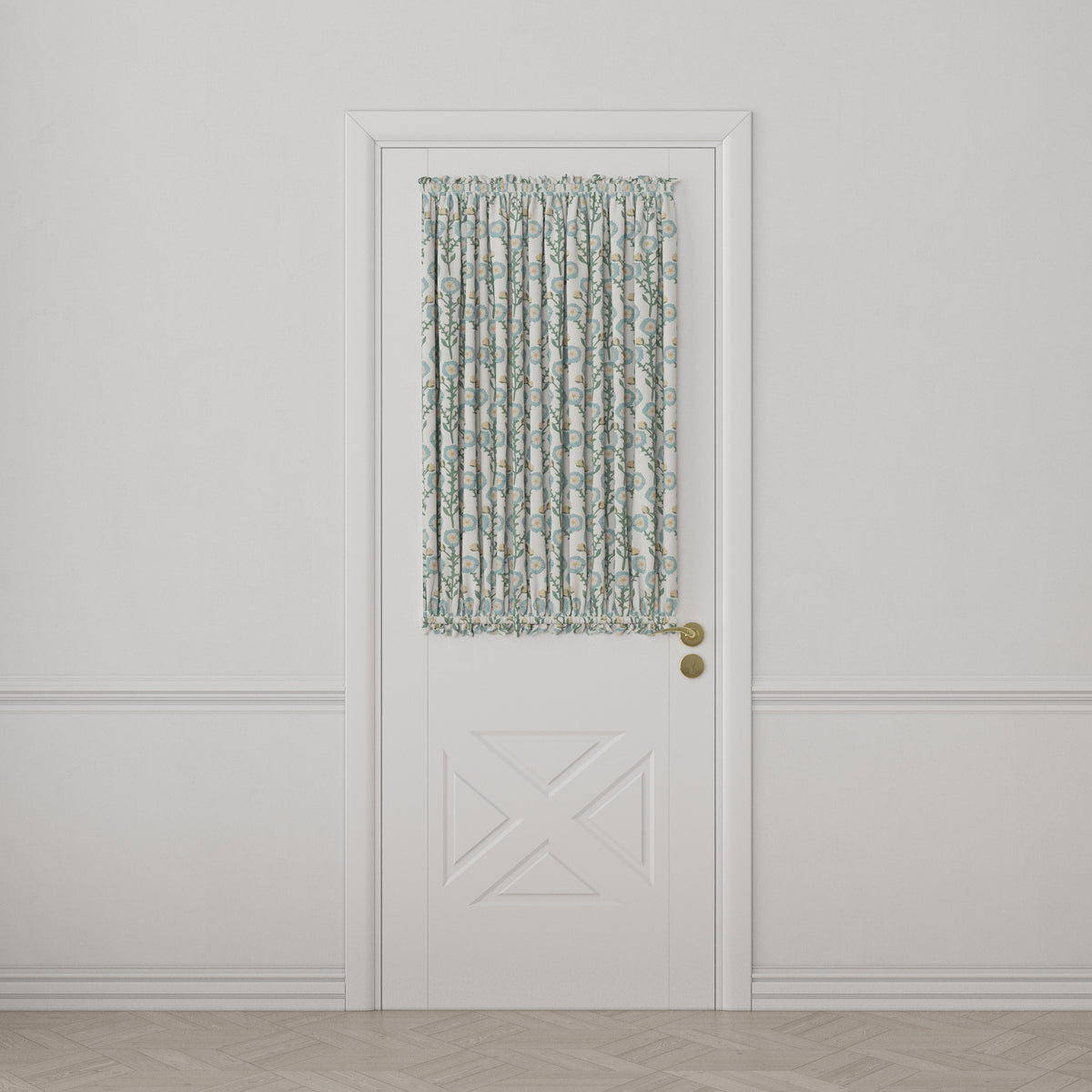 Dual Rod Pocket Curtains in Cottage Flowers - Cool Blue