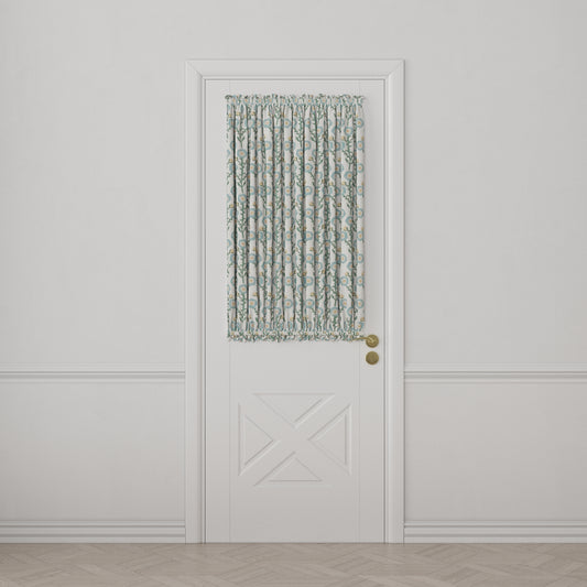 Dual Rod Pocket Curtains in Cottage Flowers - Cool Blue