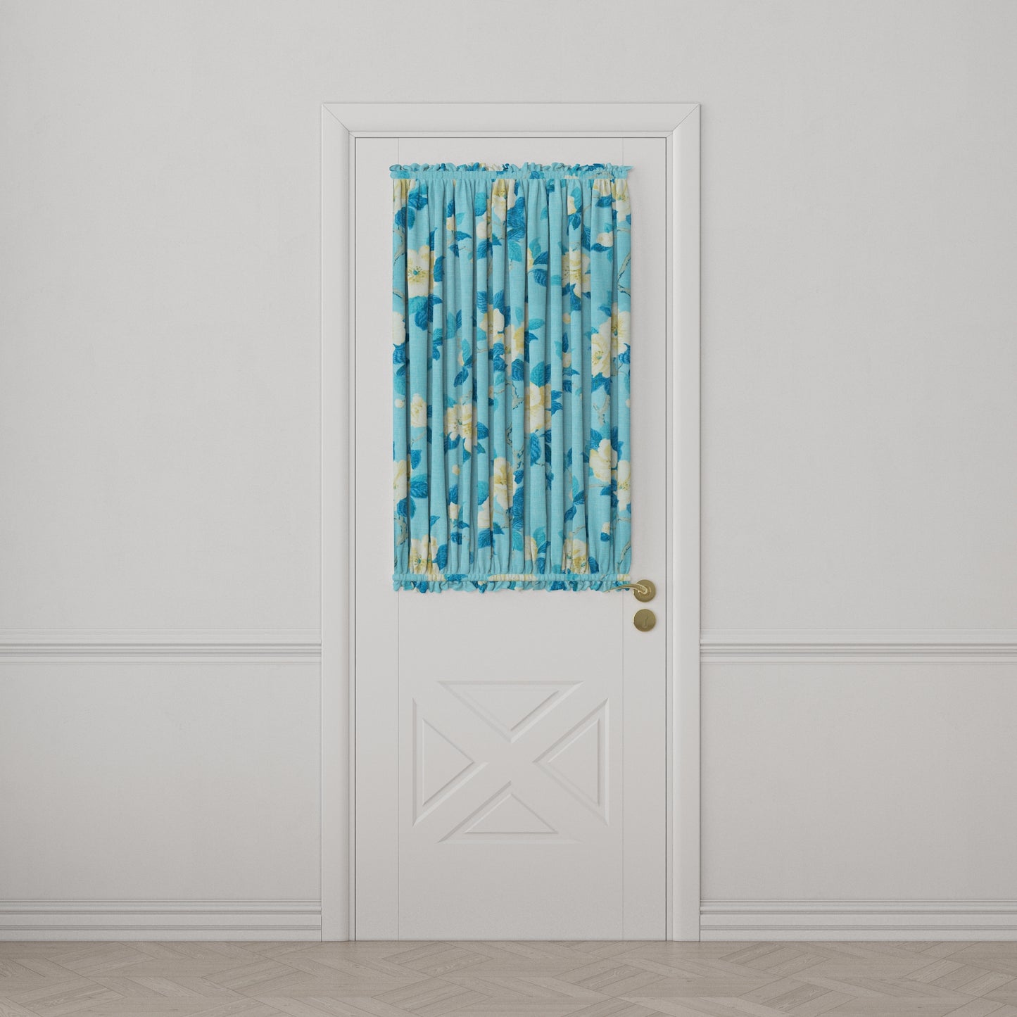 Dual Rod Pocket Curtains in Grandma's Floral - Pale Blue