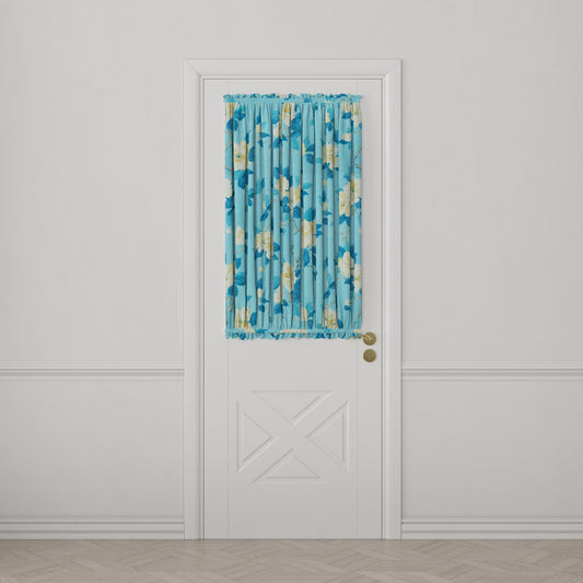 Dual Rod Pocket Curtains in Grandma's Floral - Pale Blue