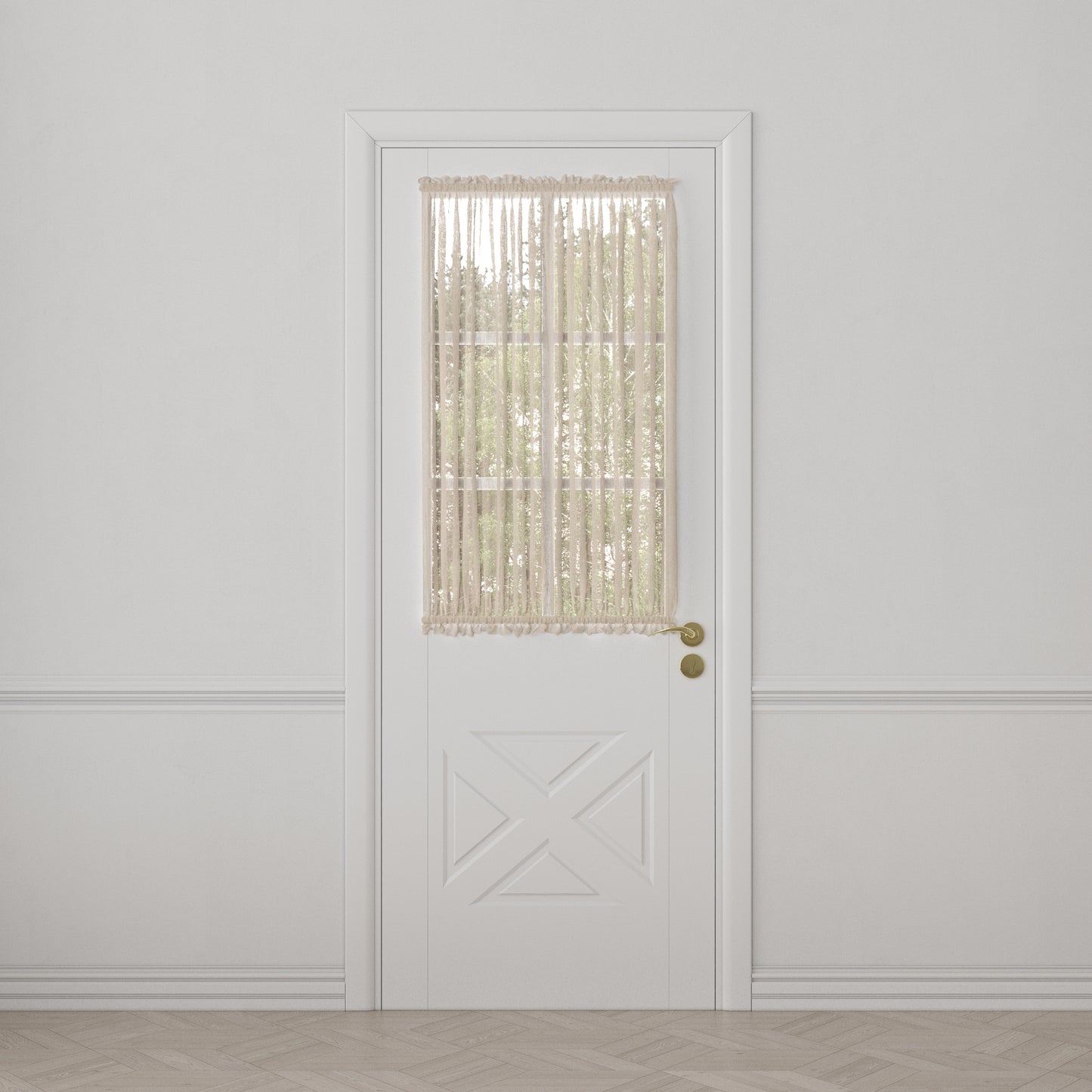 Dual Rod Pocket Curtains in Linen Sheer - Ecru