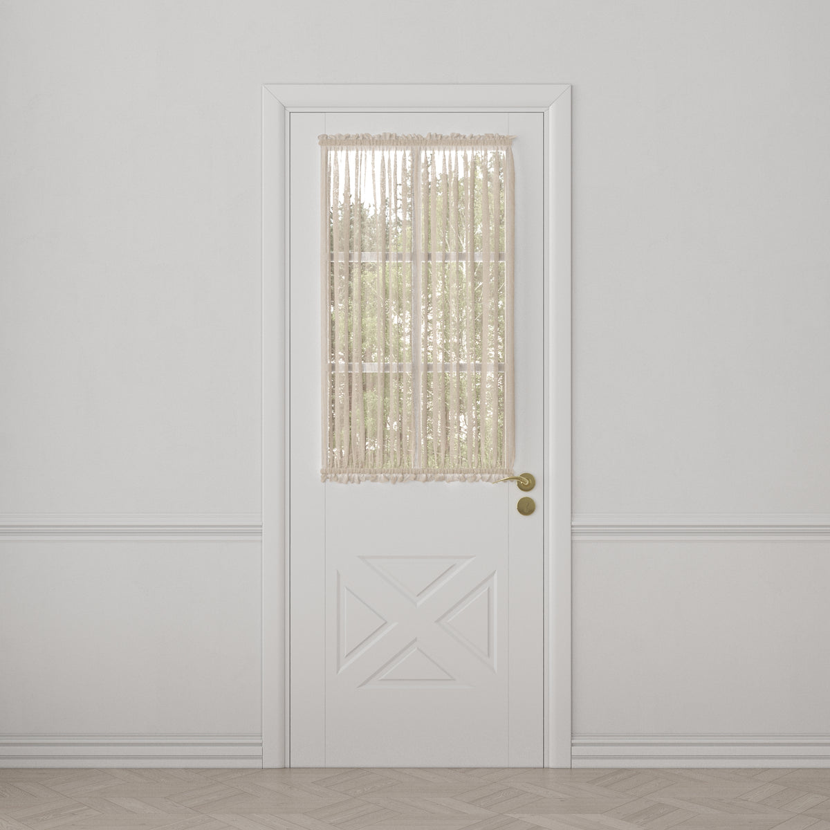 Dual Rod Pocket Curtains in Linen Sheer - Ecru