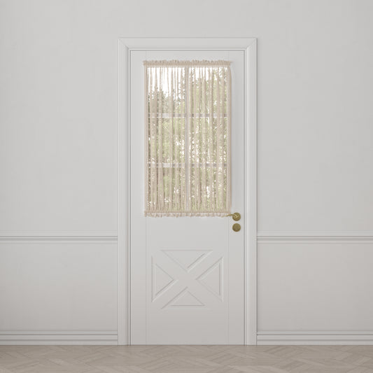 Dual Rod Pocket Curtains in Linen Sheer - Ecru