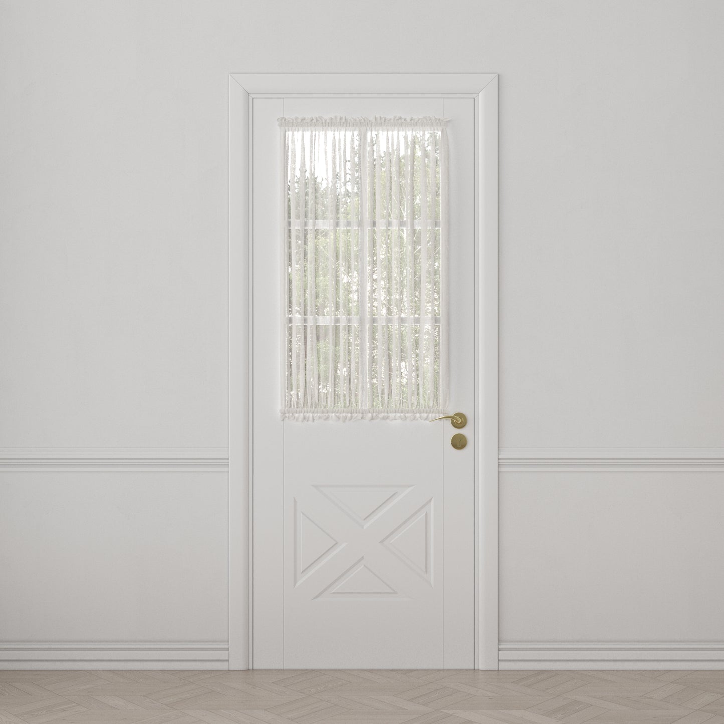 Dual Rod Pocket Curtains in Linen Sheer - White