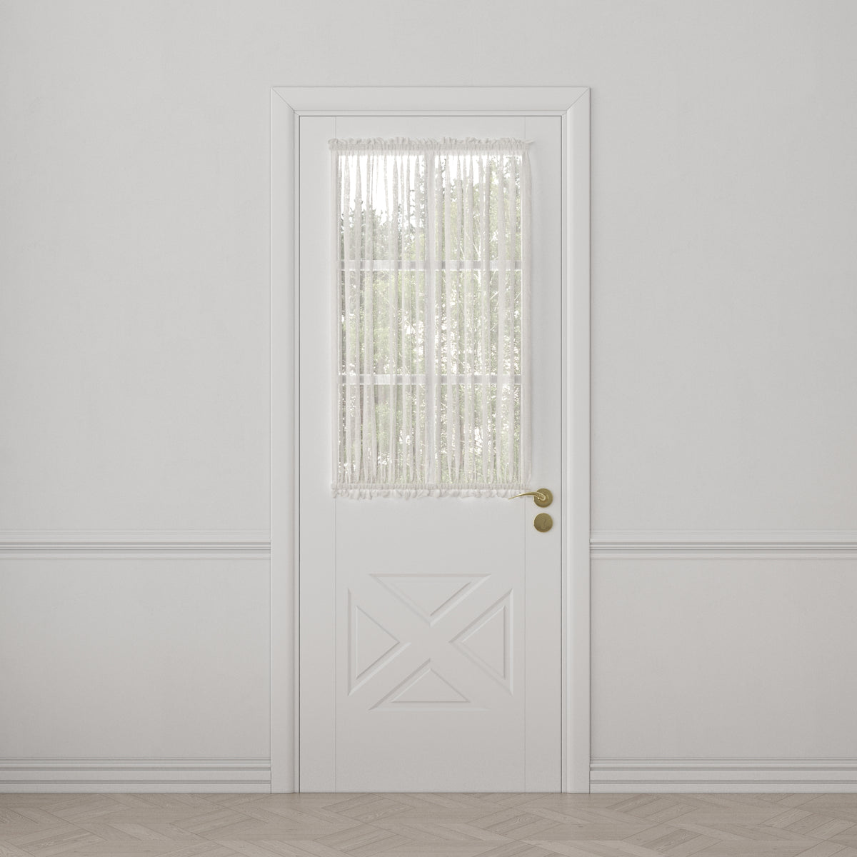 Dual Rod Pocket Curtains in Linen Sheer - White