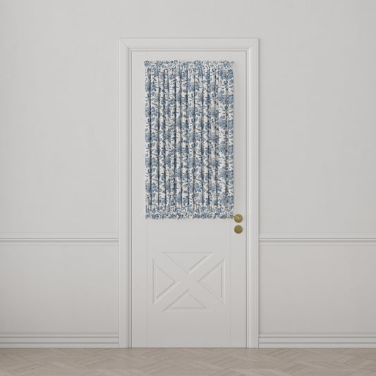 Dual Rod Pocket Curtains in Toile - Blue Skies