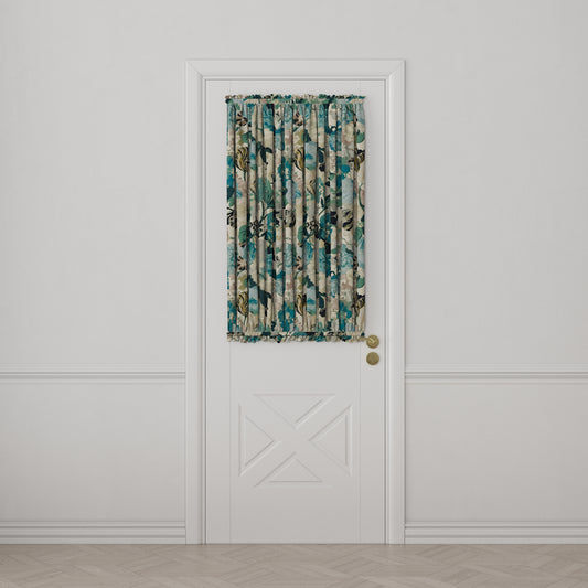 Dual Rod Pocket Curtains in Garden Tea Time - Blue Haze