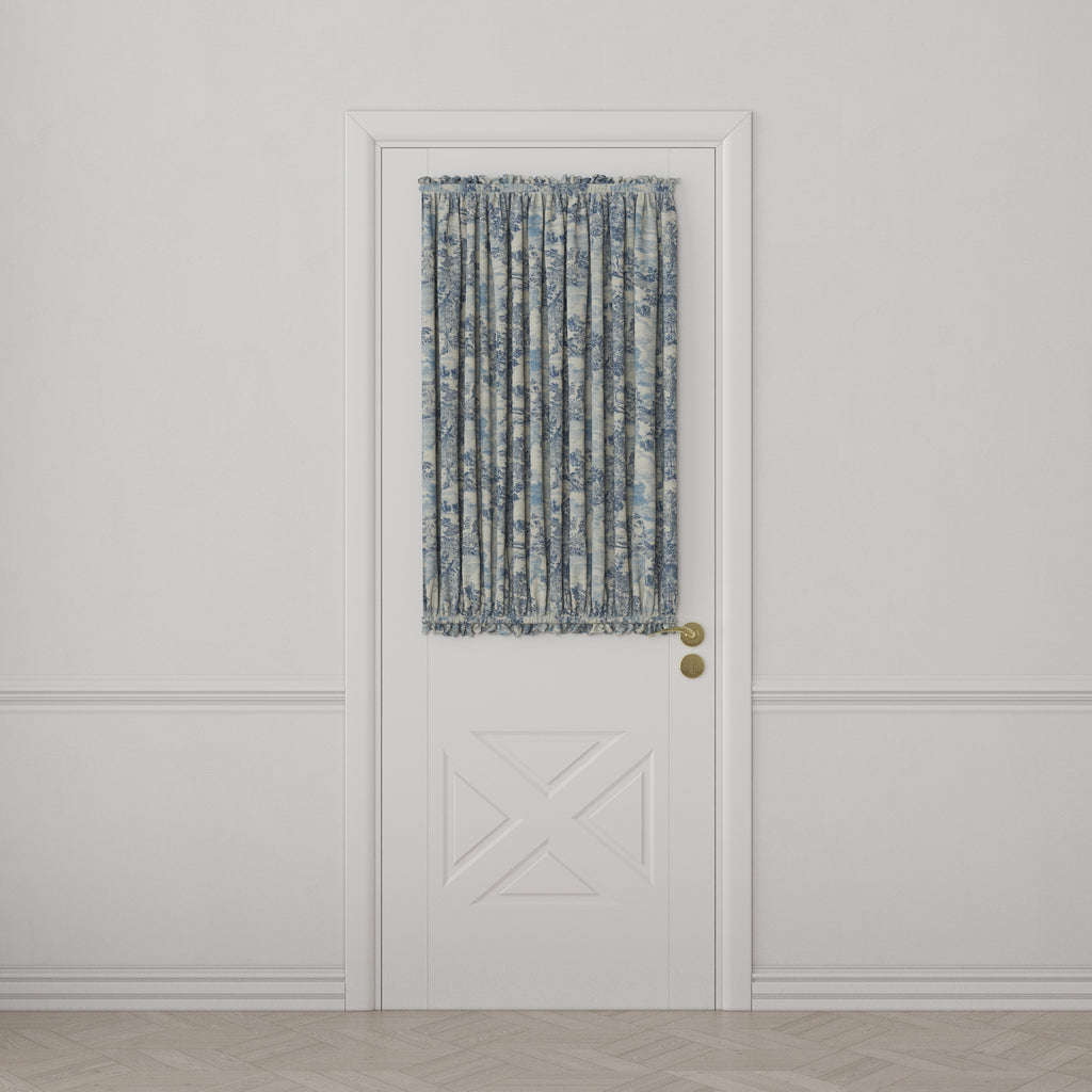 Dual Rod Pocket Curtains in Country Toile - Sapphire