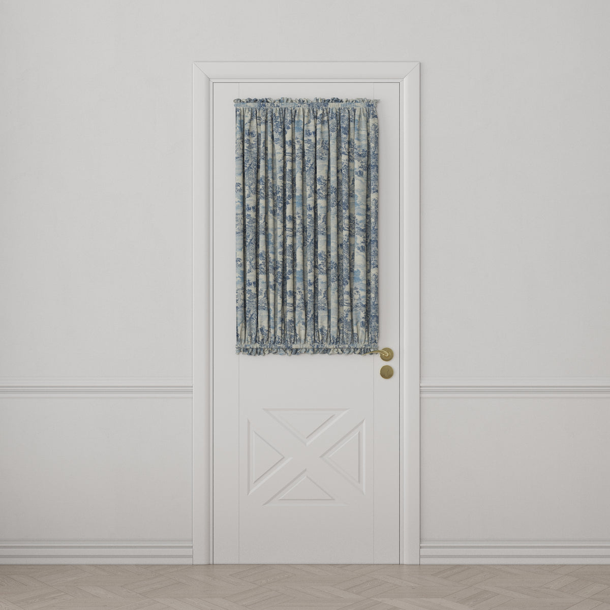 Dual Rod Pocket Curtains in Country Toile - Sapphire