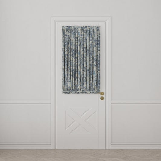 Dual Rod Pocket Curtains in Country Toile - Sapphire