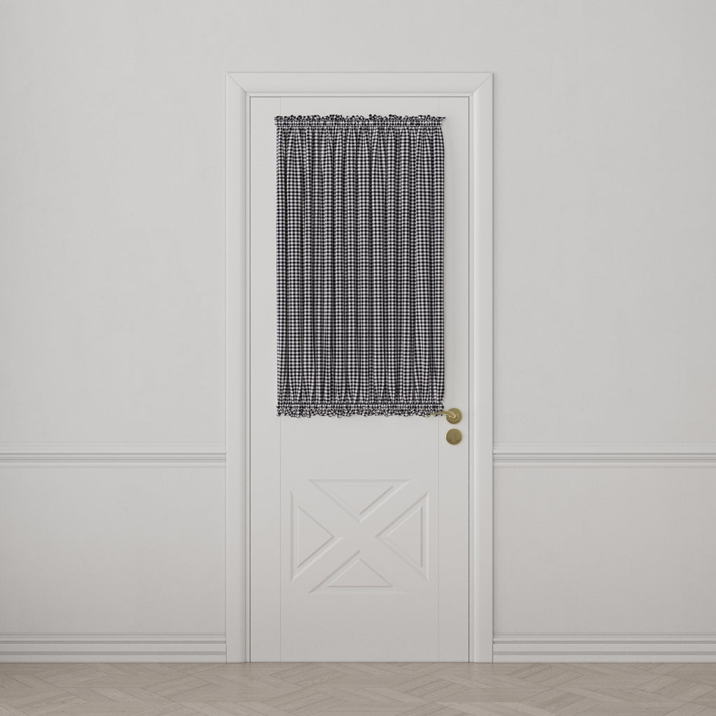 Dual Rod Pocket Curtains in Gingham - Black
