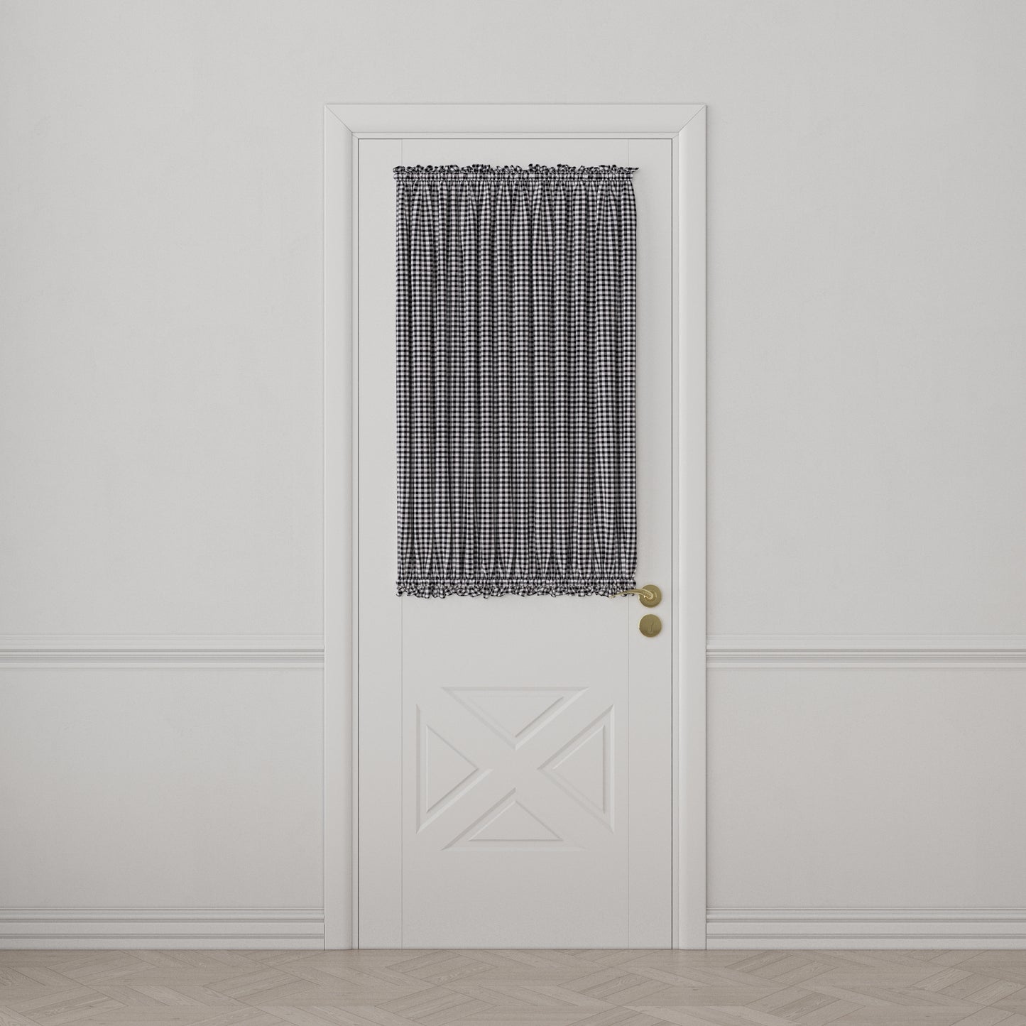 Dual Rod Pocket Curtains in Gingham - Black