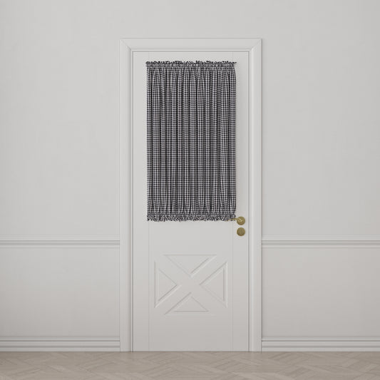Dual Rod Pocket Curtains in Gingham - Black