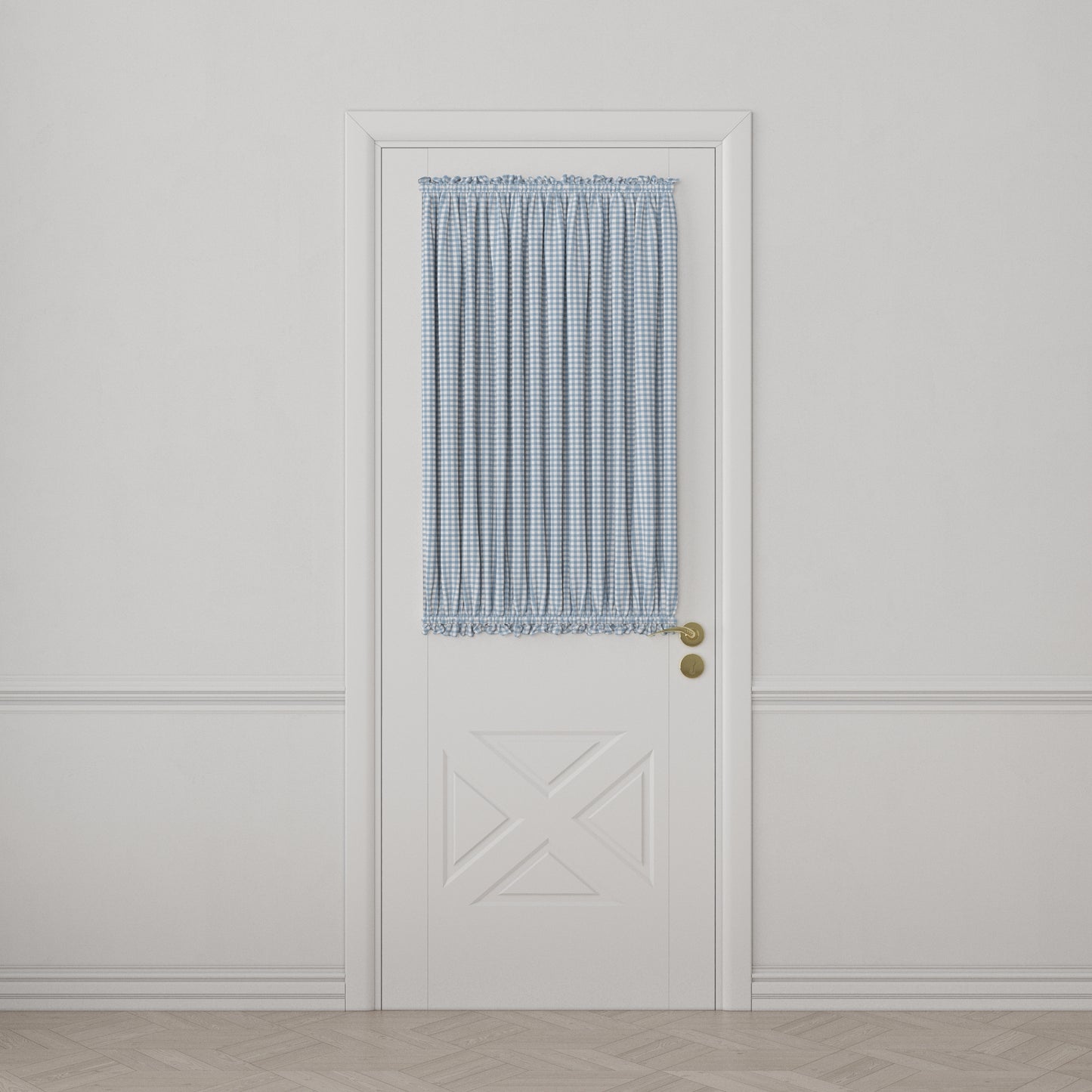Dual Rod Pocket Curtains in Gingham - Blue Jean