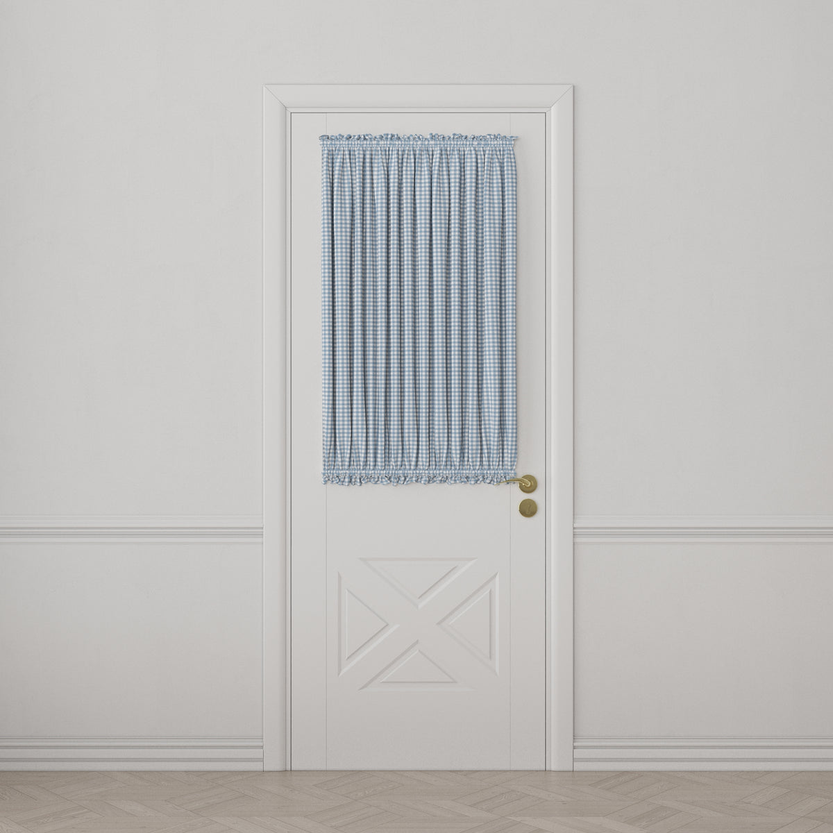 Dual Rod Pocket Curtains in Gingham - Blue Jean