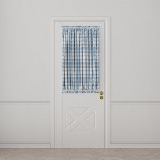Dual Rod Pocket Curtains in Gingham - Blue Jean