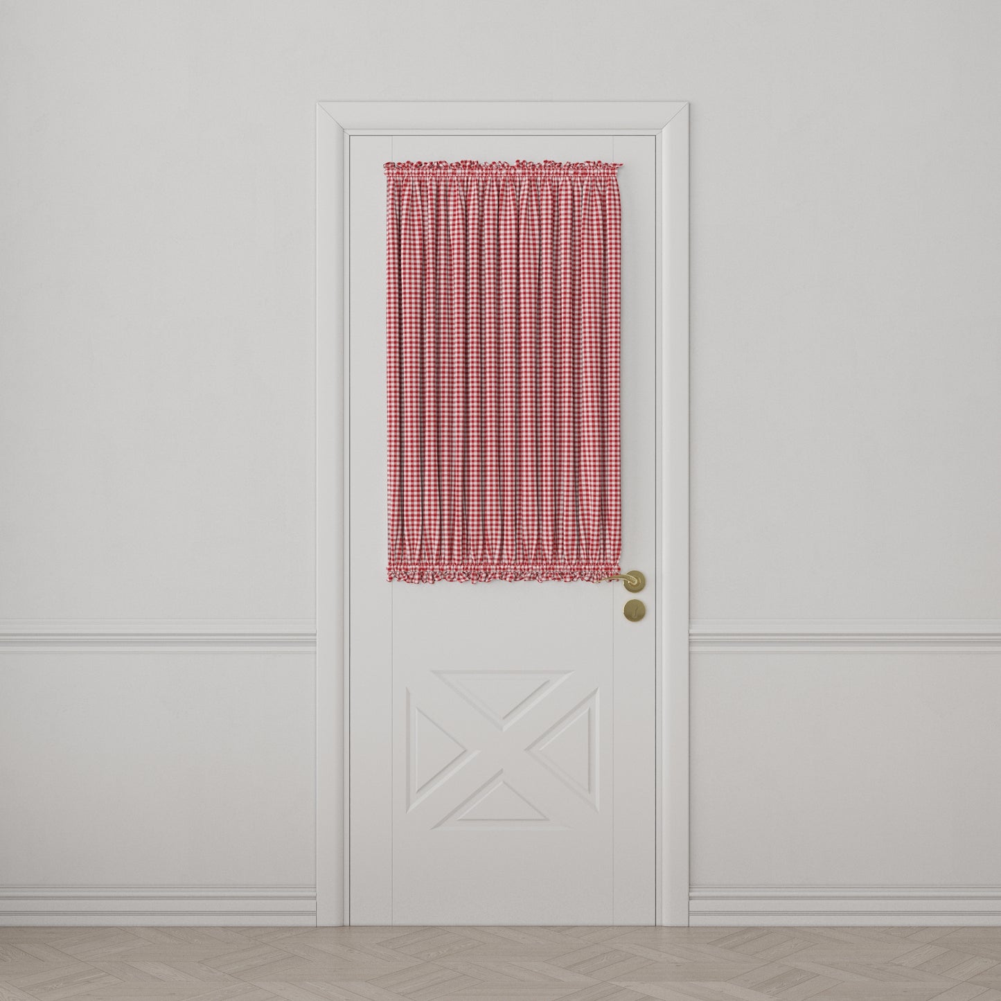 Dual Rod Pocket Curtains in Gingham - Cherry