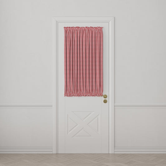Dual Rod Pocket Curtains in Gingham - Cherry