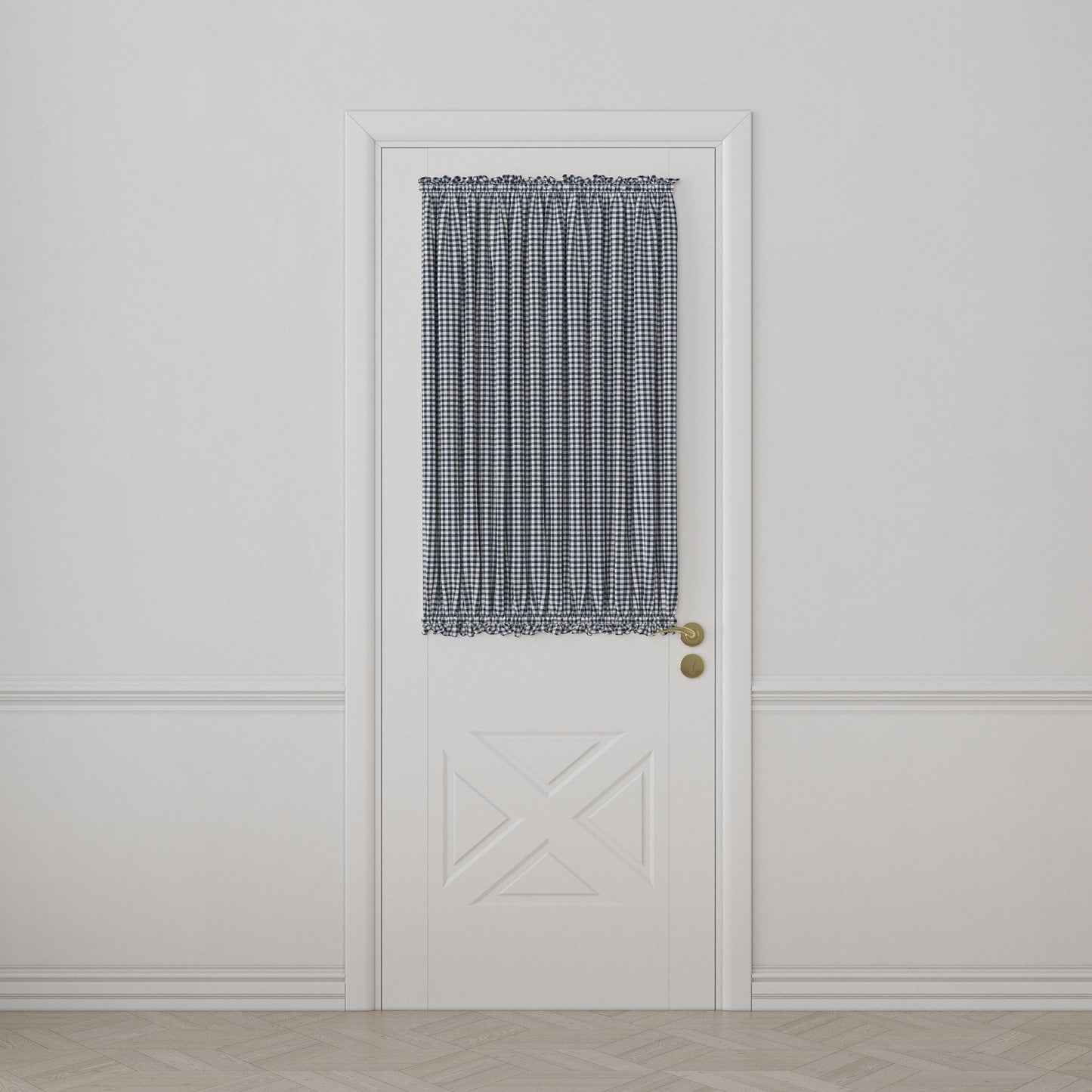 Dual Rod Pocket Curtains in Gingham - Navy