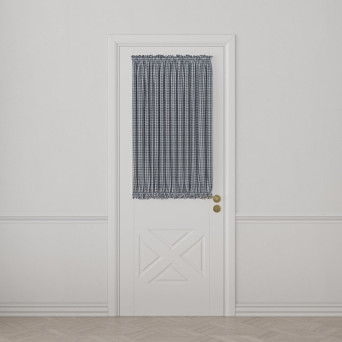 Dual Rod Pocket Curtains in Gingham - Navy