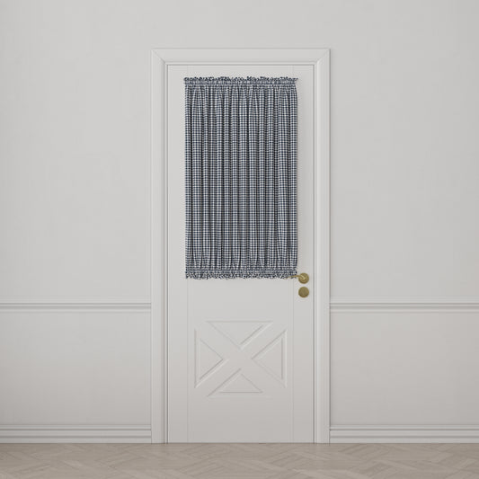 Dual Rod Pocket Curtains in Gingham - Navy