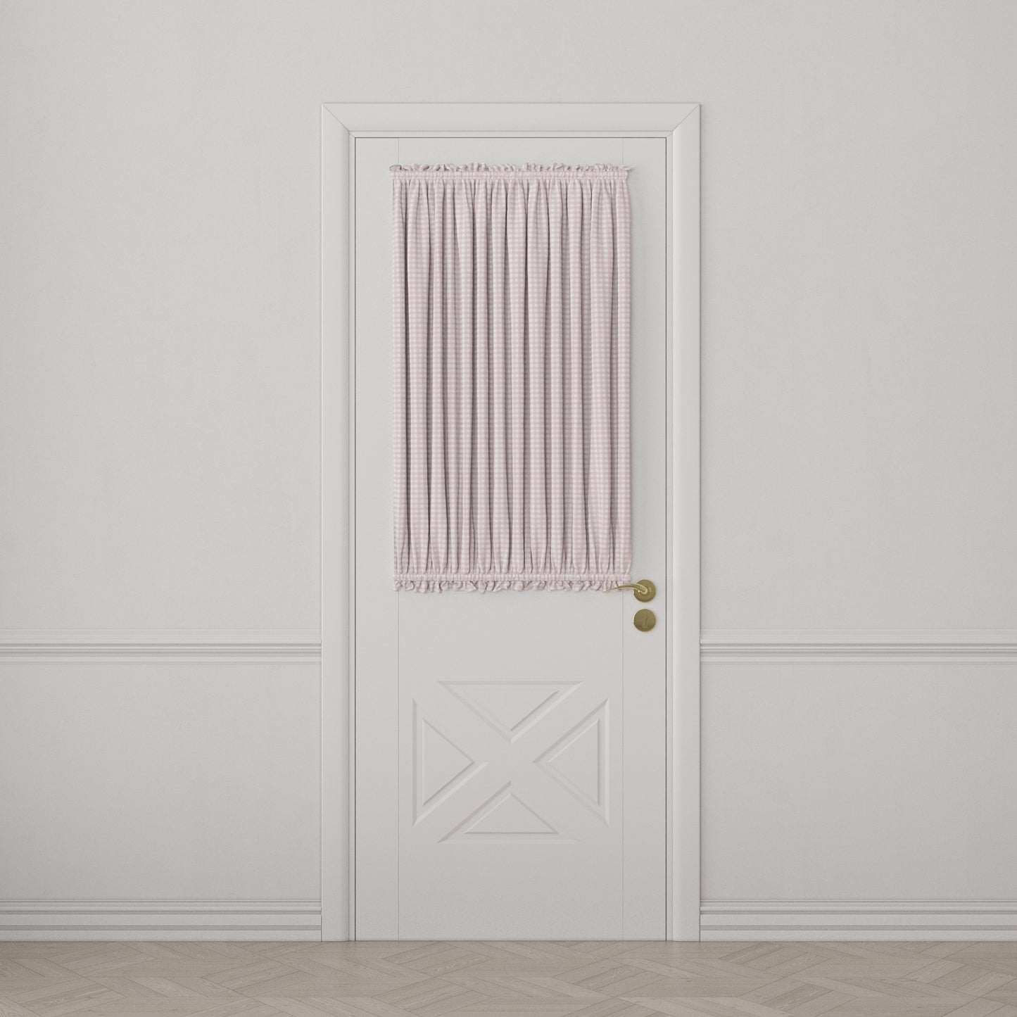 Dual Rod Pocket Curtains in Gingham - Light Pink