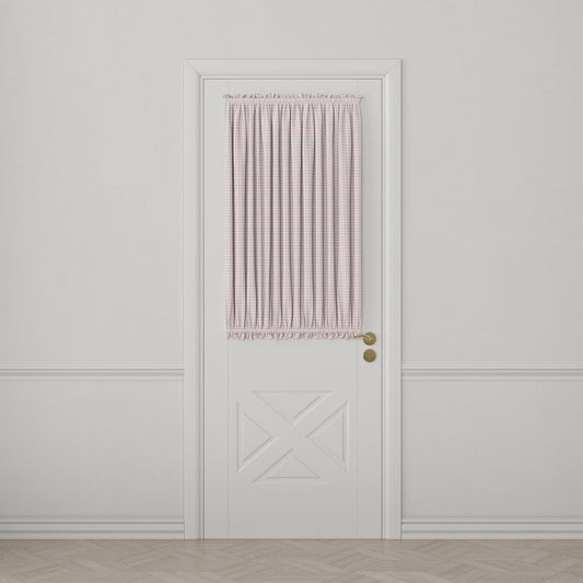 Dual Rod Pocket Curtains in Gingham - Light Pink