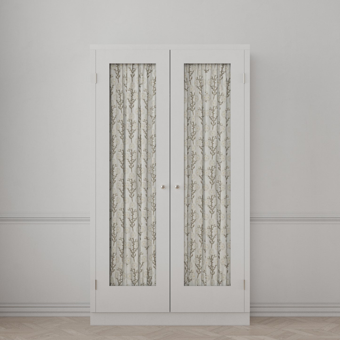 Dual Rod Pocket Curtains in Cottage Flowers - Vanilla