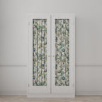 Dual Rod Pocket Curtains in Fleur de Leaf - True Blue