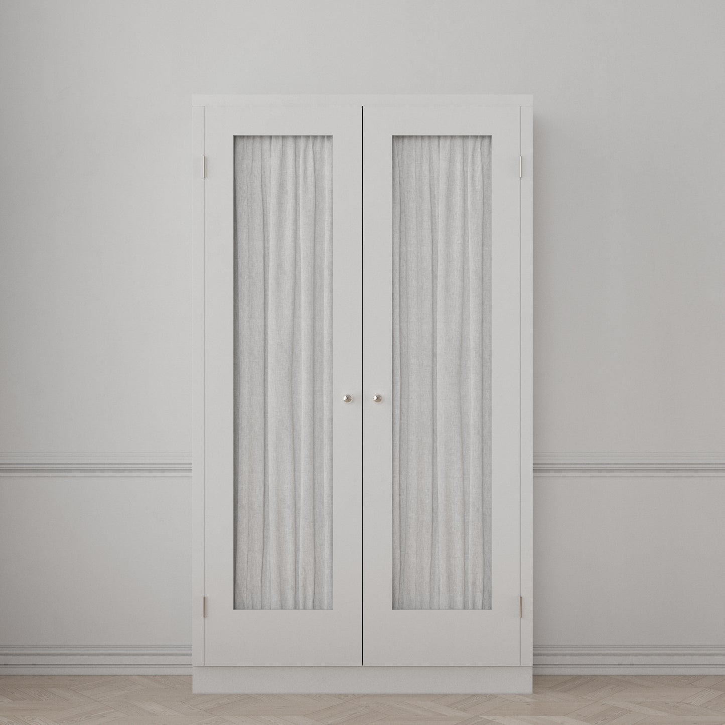 Dual Rod Pocket Curtains in Linen Sheer - White