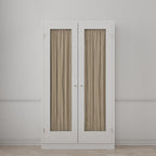 Dual Rod Pocket Curtains in Little White Line - Cognac