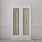 Dual Rod Pocket Curtains in Little White Line - Seaglass
