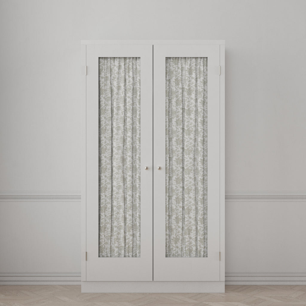 Dual Rod Pocket Curtains in Toile - Rich Cream