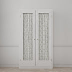 Dual Rod Pocket Curtains in Toile - Rich Cream