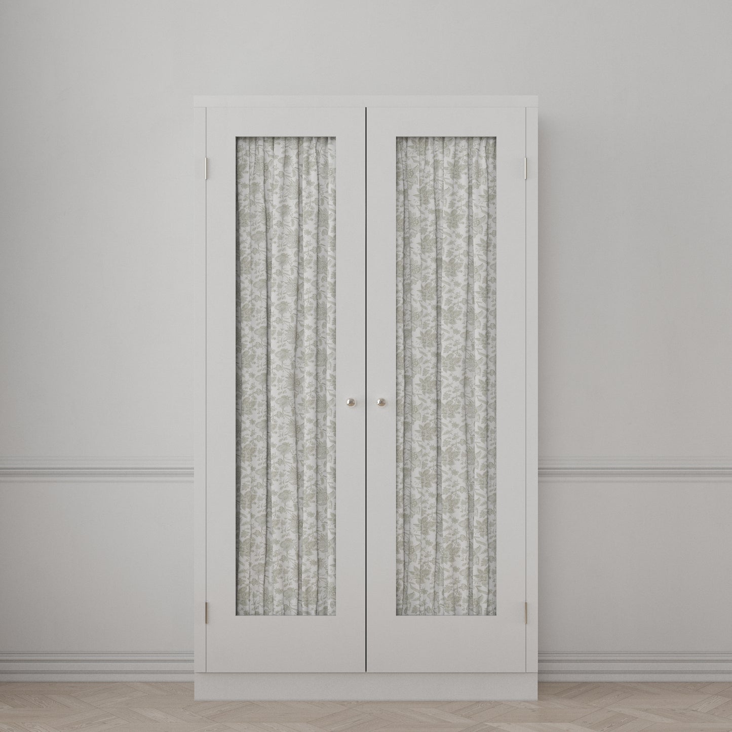 Dual Rod Pocket Curtains in Toile - Rich Cream