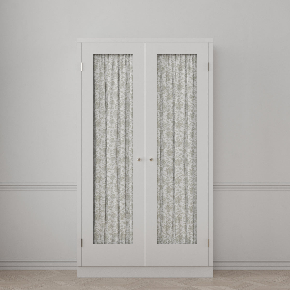 Dual Rod Pocket Curtains in Toile - Rich Cream