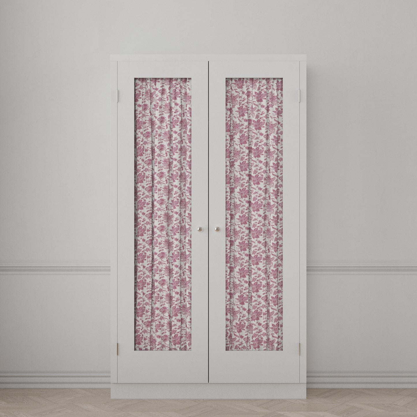 Dual Rod Pocket Curtains in Toile - Strawberry