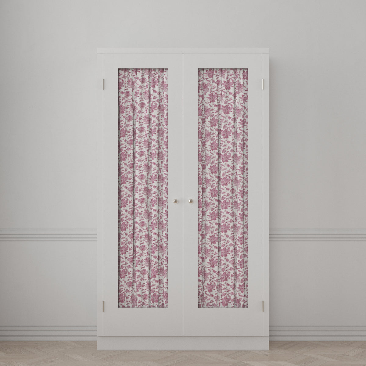 Dual Rod Pocket Curtains in Toile - Strawberry